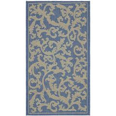 COURTYARD, BLUE / NATURAL, 2'-3" X 6'-7", Area Rug, CY2653-3103-27