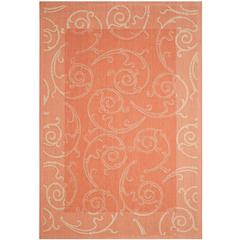 COURTYARD, TERRACOTTA / NATURAL, 6'-7" X 6'-7" Square, Area Rug, CY2665-3202-7SQ
