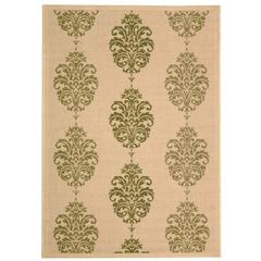 COURTYARD, NATURAL / OLIVE, 6'-7" X 6'-7" Square, Area Rug, CY2720-1E01-7SQ