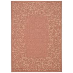 COURTYARD, TERRACOTTA / BEIGE, 6'-7" X 9'-6", Area Rug, CY5139A-6