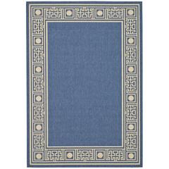 COURTYARD, BLUE / BEIGE, 6'-7" X 9'-6", Area Rug, CY5143C-6