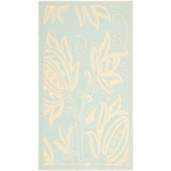 COURTYARD, AQUA / CREAM, 6'-7" X 9'-6", Area Rug, CY6109-25-6