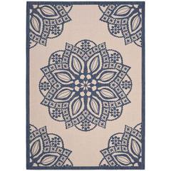 COURTYARD, BEIGE / NAVY, 6'-7" X 9'-6", Area Rug, CY6139-258-6