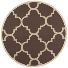 COURTYARD, DARK BROWN, 7'-10" X 7'-10" Round, Area Rug, CY6243-204-8R