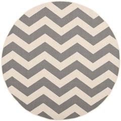 COURTYARD, GREY / BEIGE, 7'-10" X 7'-10" Round, Area Rug, CY6245-246-8R