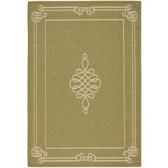 COURTYARD, GREEN / CREME, 6'-7" X 9'-6", Area Rug, CY6788-24-6