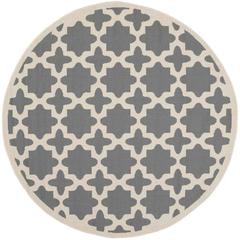 COURTYARD, ANTHRACITE / BEIGE, 7'-10" X 7'-10" Round, Area Rug, CY6913-246-8R