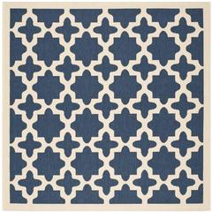 COURTYARD, NAVY / BEIGE, 7'-10" X 7'-10" Square, Area Rug, CY6913-268-8SQ