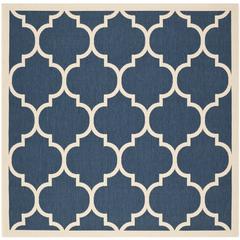COURTYARD, NAVY / BEIGE, 7'-10" X 7'-10" Square, Area Rug, CY6914-268-8SQ