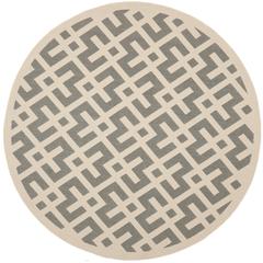 COURTYARD, GREY / BONE, 7'-10" X 7'-10" Round, Area Rug