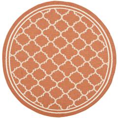 COURTYARD, TERRACOTTA / BONE, 7'-10" X 7'-10" Round, Area Rug