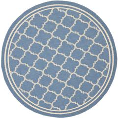 COURTYARD, BLUE / BEIGE, 7'-10" X 7'-10" Round, Area Rug, CY6918-243-8R