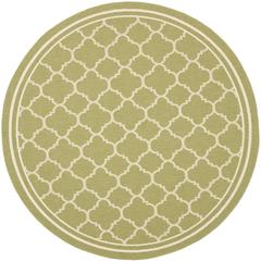 COURTYARD, GREEN / BEIGE, 7'-10" X 7'-10" Round, Area Rug, CY6918-244-8R