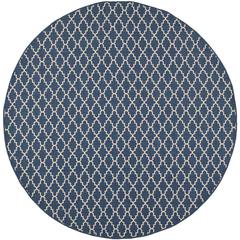 COURTYARD, NAVY / BEIGE, 7'-10" X 7'-10" Round, Area Rug, CY6919-268-8R