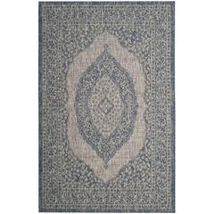 COURTYARD, LIGHT GREY / BLUE, 4' X 5'-7", Area Rug, CY8751-36812-4
