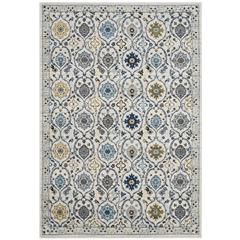 EVOKE, IVORY / BLUE, 6'-7" X 9', Area Rug, EVK210C-6