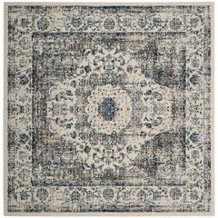 EVOKE, IVORY / GREY, 9' X 9' Square, Area Rug