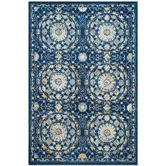 EVOKE, NAVY / IVORY, 6'-7" X 6'-7" Square, Area Rug, EVK252A-7SQ
