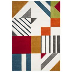 HOLLYWOOD, IVORY / PEACOCK BLUE, 6'-7" X 9', Area Rug, HLW709B-6