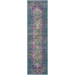 MADISON, BLUE / FUCHSIA, 2'-3" X 8', Area Rug, MAD122C-28