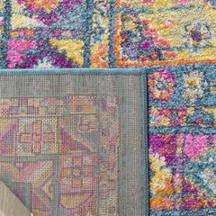 MADISON, LIGHT BLUE / ORANGE, 6' X 9', Area Rug