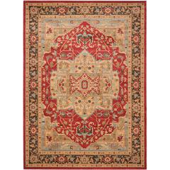 MAHAL, NATURAL / NAVY, 8' X 10', Area Rug