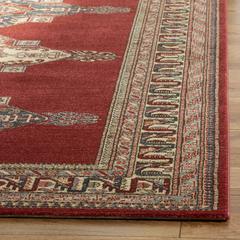 MAHAL, RED / CREME, 6'-7" X 6'-7" Round, Area Rug, MAH628Q-7R