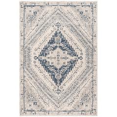 MARSEILLE 400, NAVY / IVORY, 6'-7" X 6'-7" Square, Area Rug, MAR411N-7SQ