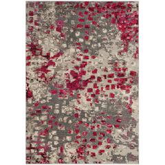 MONACO, GREY / FUCHSIA, 6'-7" X 9'-2", Area Rug