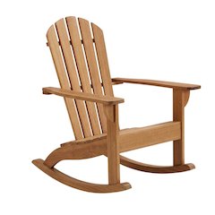 Eucalyptus Rocking Chair In Efficacious Finish With Galvanized Steel Frame