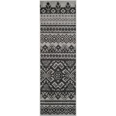 Adirondack, SILVER / BLACK, 2'-6" X 20', Area Rug, ADR107A-220