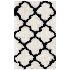 SG-BSG-Barcelona Shag, IVORY / BLACK, 4' X 6', Area Rug, BSG319C-4