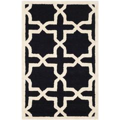 CAMBRIDGE, BLACK / IVORY, 4' X 6', Area Rug, CAM125E-4