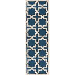 CAMBRIDGE, NAVY BLUE / IVORY, 2'-6" X 18', Area Rug, CAM125G-218