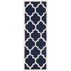 CHATHAM, DARK BLUE / IVORY, 2'-3" X 19', Area Rug