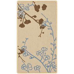 COURTYARD, NATURAL BROWN / BLUE, 6'-7" X 9'-6", Area Rug, CY4038B-6