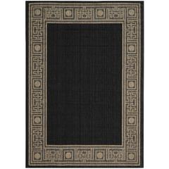 COURTYARD, BLACK / COFFEE, 6'-7" X 6'-7" Square, Area Rug