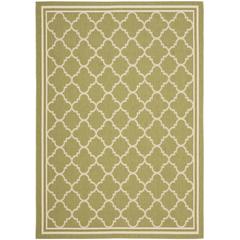 COURTYARD, GREEN / BEIGE, 2'-3" X 18', Area Rug