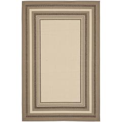 COURTYARD, BEIGE / DARK BEIG, 6'-7" X 9'-6", Area Rug, CY7896-79A7-6