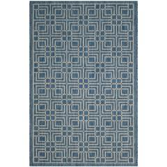COURTYARD, NAVY / GREY, 6'-7" X 9'-6", Area Rug, CY8467-36821-6