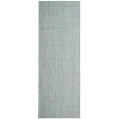 COURTYARD, LIGHT BLUE / LIGHT GREY, 2'-3" X 8', Area Rug