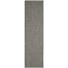 COURTYARD, BLACK / LIGHT GREY, 2'-3" X 8', Area Rug