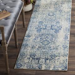 EVOKE, IVORY / BLUE, 2'-2" X 19', Area Rug, EVK260C-219