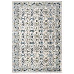 MADISON, IVORY / NAVY, 6' X 9', Area Rug