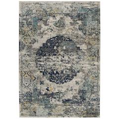 MADISON, LIGHT GREY / BLUE, 6' X 9', Area Rug, MAD158F-6