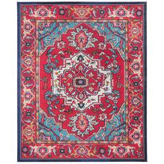 MONACO, RED / TURQUOISE, 9' X 12', Area Rug