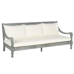 Outdoor Ash Grey Daybed With Polyester Upholstery And Galvanized Steel Frame