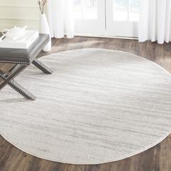 Adirondack, IVORY / SILVER, 9' X 9' Round, Area Rug, ADR113B-9R
