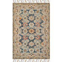 ASPEN, GREY / NAVY, 6' X 9', Area Rug