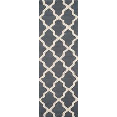 CAMBRIDGE, DARK GREY / IVORY, 2'-6" X 20', Area Rug, CAM121X-220